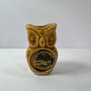 Vintage Small Owl Toothpick Holder Grand Coulee Dam Souvenir Figurine